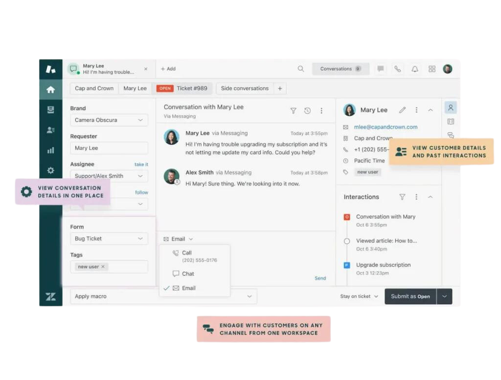 Zendesk Agent Interface