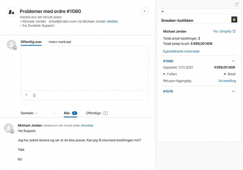 Zendesk+shopify