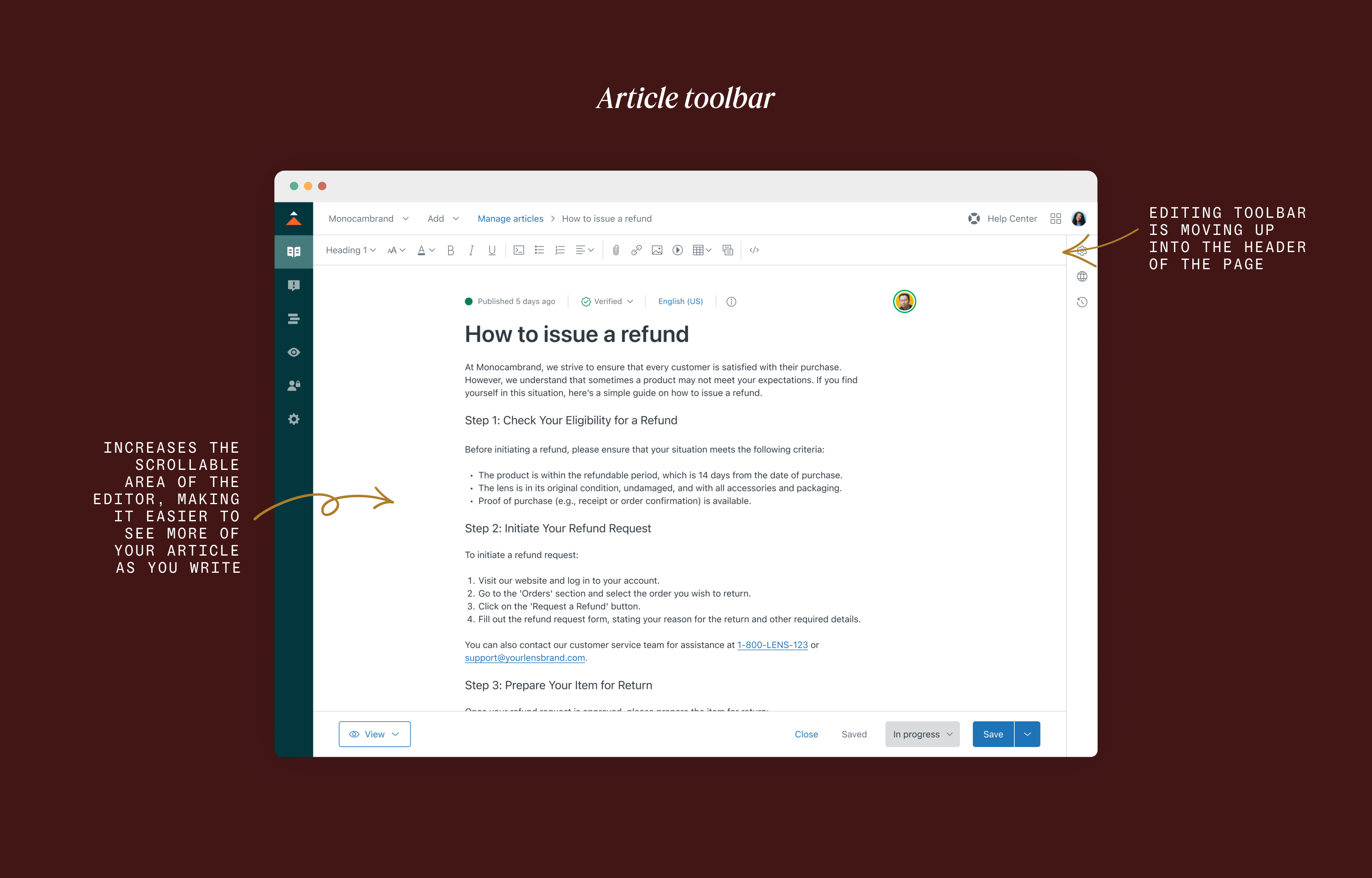 Zendesk guide ui toolbar
