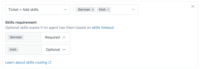 Configuring skills in omnichannel routing