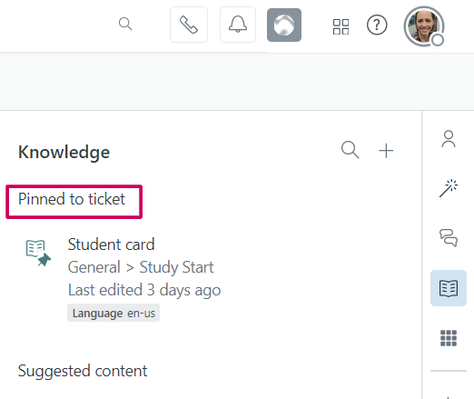 Pinned articles on tickets in Zendesk