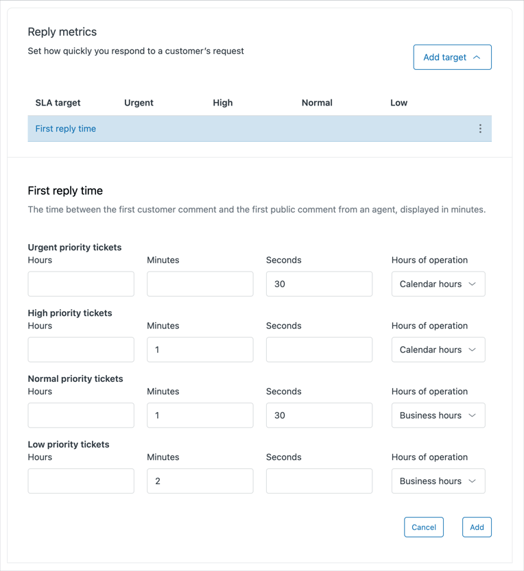 Zendesk sla redesigned page