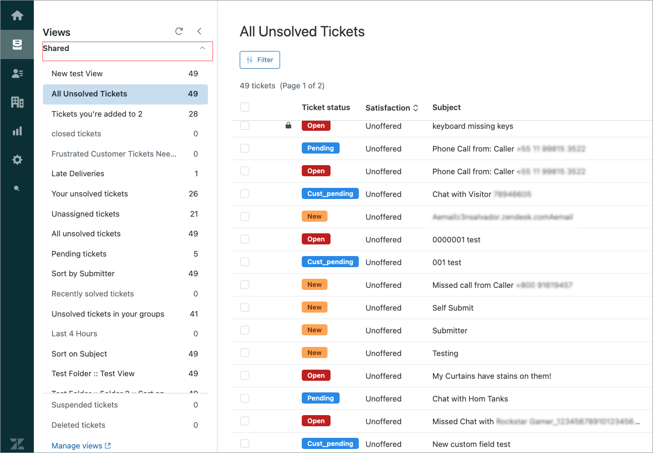 Expanded View Options in Zendesk
